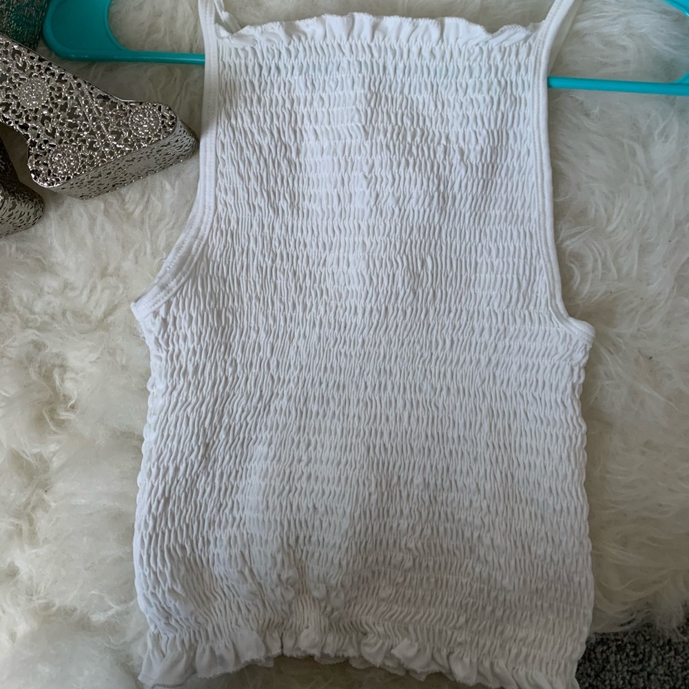 White Ruffled Crop Top
